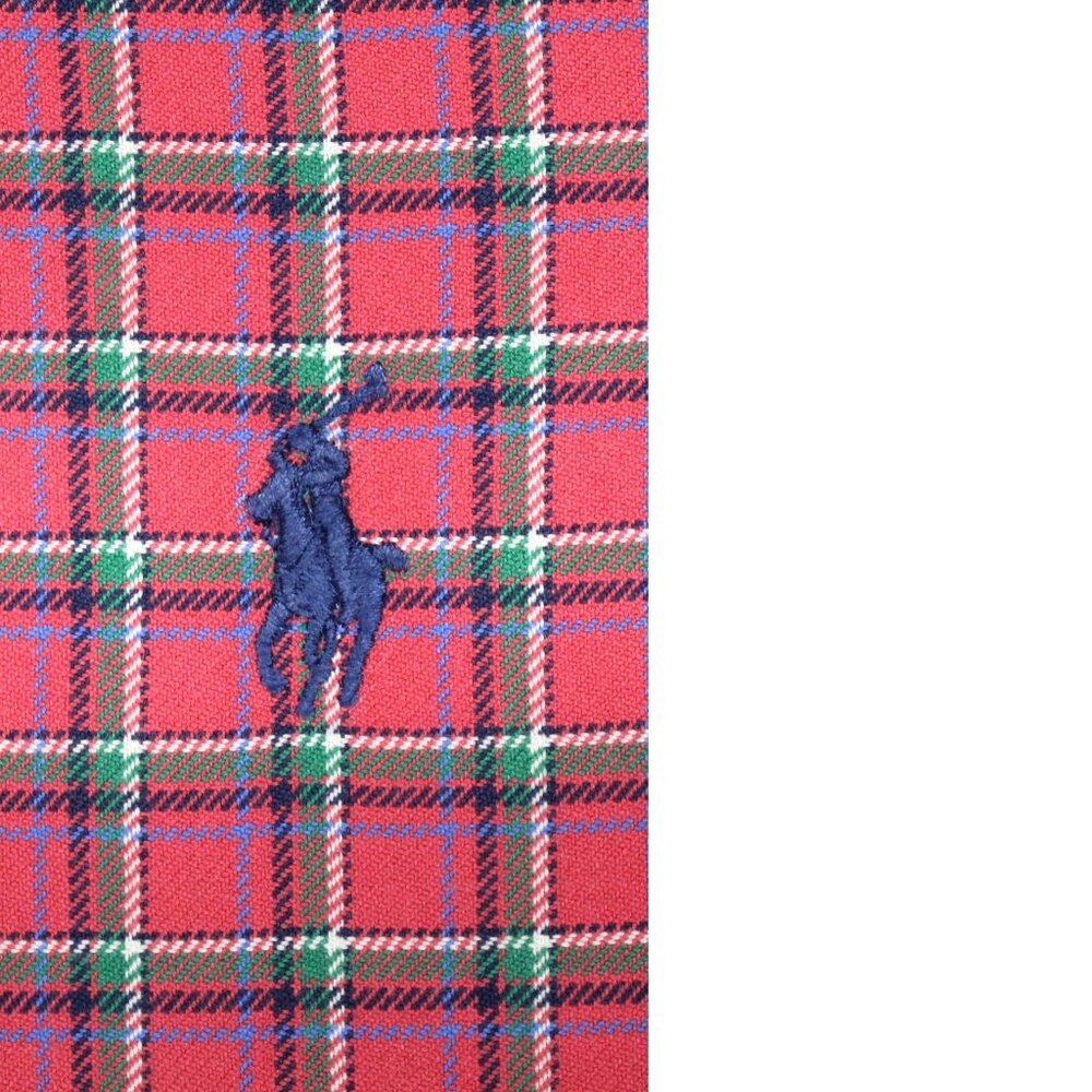 POLO RALPH LAUREN CLASSIC FIT SHIRT 100% COTTON SALMON PLAID Sz L
